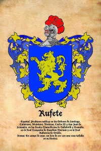 Escudo heráldico del apellido RUFETE