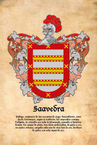 Escudo heráldico del apellido SAAVEDRA