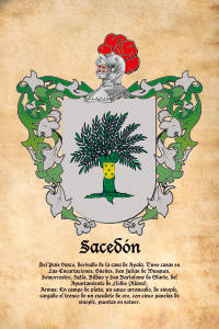 Escudo heráldico del apellido SACEDON