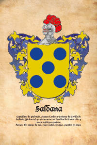 Escudo heráldico del apellido SALDANA