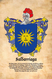 Escudo heráldico del apellido SALDARRIAGA