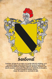 Escudo heráldico del apellido SANDOVAL