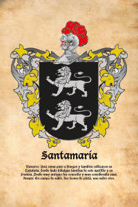 Escudo heráldico del apellido SANTAMARIA