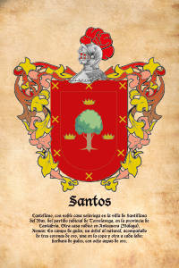 Escudo heráldico del apellido SANTOS