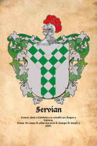 Escudo heráldico del apellido SERVIAN