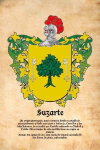 Escudo heráldico del apellido Suzarte