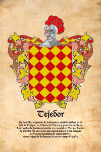 Escudo heráldico del apellido TEJEDOR