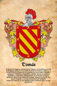 Escudo heráldico del apellido TOMAS