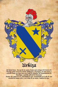 Escudo heráldico del apellido URKIZA