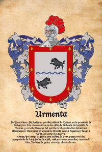 Escudo heráldico del apellido URMENTA