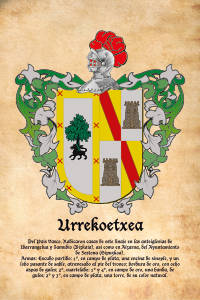 Escudo heráldico del apellido URREKOETXEA
