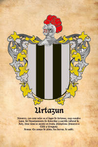 Escudo heráldico del apellido URTAZUN
