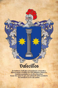 Escudo heráldico del apellido Valecillos