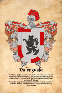 Escudo heráldico del apellido VALENZUELA