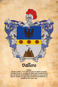 Escudo heráldico del apellido VALLERO