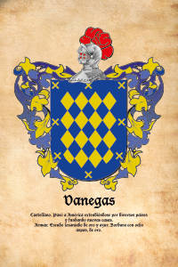 Escudo heráldico del apellido VANEGAS