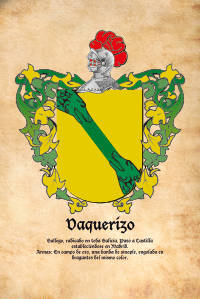 Escudo heráldico del apellido VAQUERIZO
