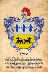Escudo heráldico del apellido VARO