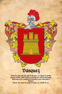 Escudo heráldico del apellido VASQUEZ
