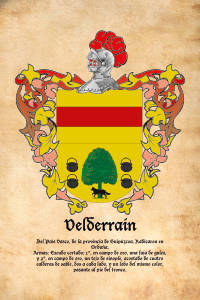 Escudo heráldico del apellido VELDERRAIN