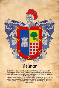Escudo heráldico del apellido VELMAR