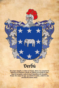 Escudo heráldico del apellido VERDU