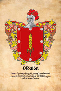 Escudo heráldico del apellido VIDALON