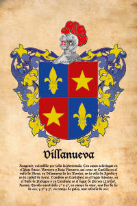 Escudo heráldico del apellido VILLANUEVA