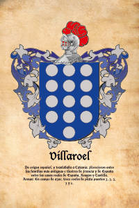 Escudo heráldico del apellido VILLAROEL