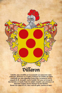 Escudo heráldico del apellido VILLARON