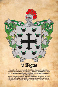 Escudo heráldico del apellido VILLEGAS