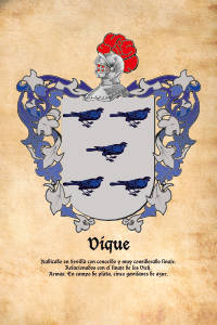 Escudo heráldico del apellido VIQUE