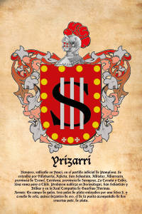 Escudo heráldico del apellido YRIZARRI