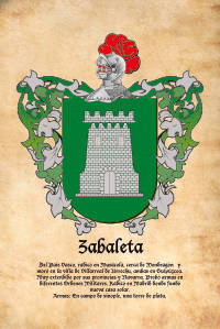 Escudo heráldico del apellido ZABALETA