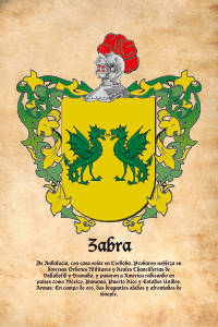 Escudo heráldico del apellido ZABRA
