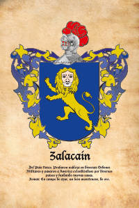 Escudo heráldico del apellido ZALACAIN