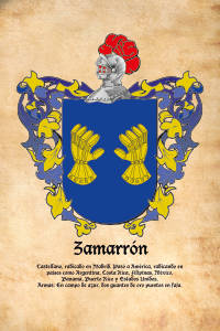 Escudo heráldico del apellido ZAMARRON
