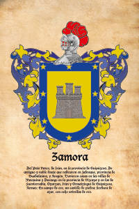 Escudo heráldico del apellido ZAMORA