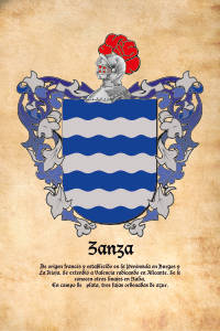 Escudo heráldico del apellido ZANZA