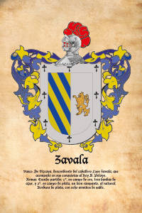Escudo heráldico del apellido ZAVALA