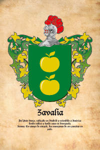 Escudo heráldico del apellido ZAVALIA