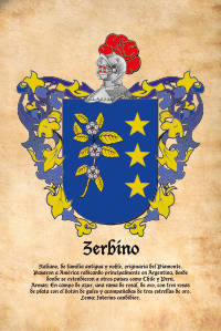 Escudo heráldico del apellido ZERBINO