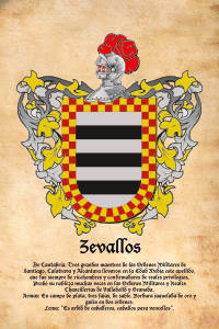 Escudo heráldico del apellido ZEVALLOS