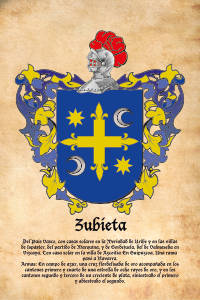 Escudo heráldico del apellido ZUBIETA