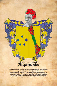 Escudo heráldico del apellido ALGARABIDE