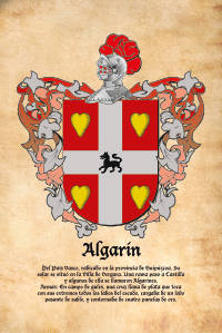 Escudo heráldico del apellido ALGARIN