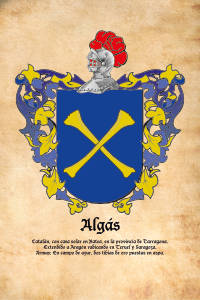 Escudo heráldico del apellido ALGAS
