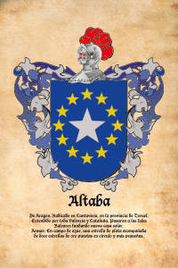 Escudo heráldico del apellido ALTABA
