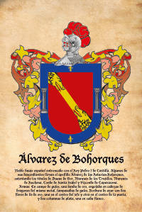 Escudo heráldico del apellido ALVAREZ DE BOHORQUES