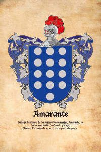 Escudo heráldico del apellido AMARANTE